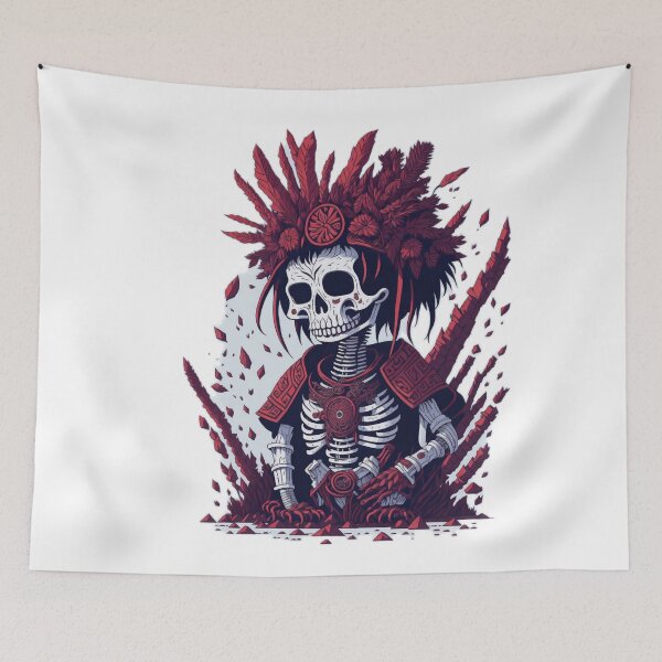 Item preview, Andean Peruvian Art: White Background Illustration of a Peruvian Inca Skeleton designed and sold by RedArtG09.