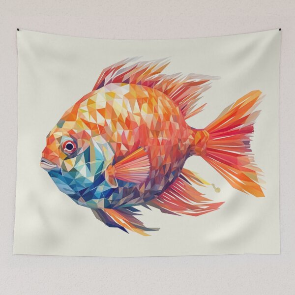 Item preview, Geometric styled Colourful Fish designed and sold by AtelierNethys.