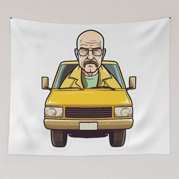 Item preview, Breaking Bad Walter White in Funny Cartoon Car Sticker designed and sold by justredbubble1.