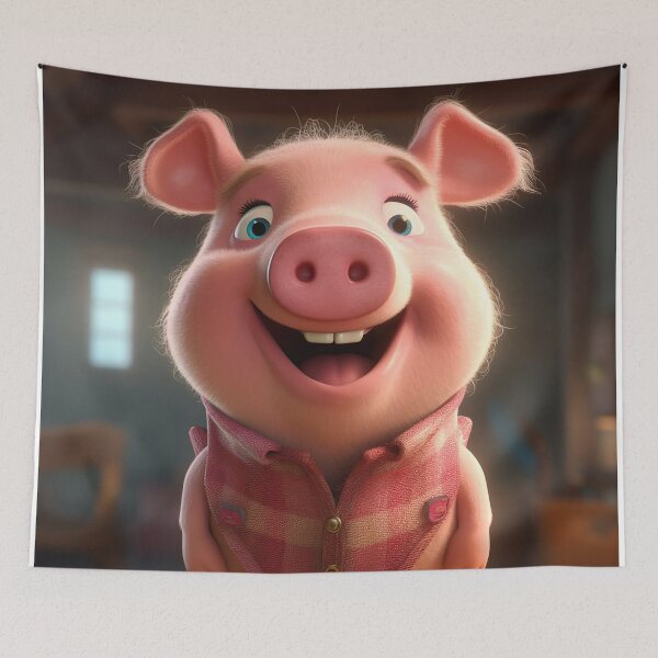 Item preview, Delightful Cartoon Pig Artwork - Cute and Playful Illustration for Pig Enthusiasts designed and sold by DoPrint.