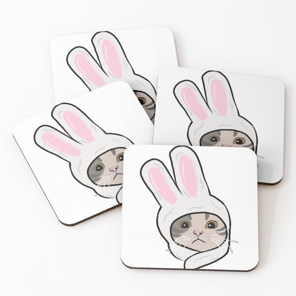 Item preview, CUTE CAT WITH BUNNY HAT designed and sold by pinkysunflower.