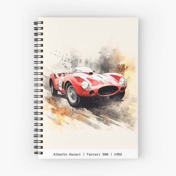 Item preview, Alberto Ascari 1952 Vintage Ferrari 500 F1 Watercolour Painting Print  designed and sold by PicTechNowArt.