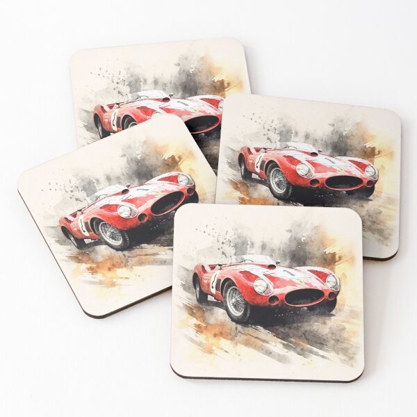 Item preview, Alberto Ascari 1952 Vintage Ferrari 500 F1 Watercolour Painting Print  designed and sold by PicTechNowArt.