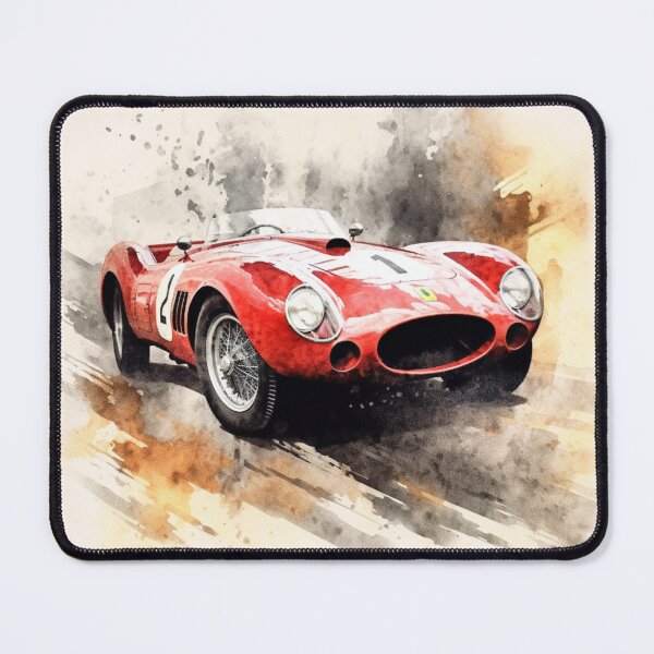 Item preview, Alberto Ascari 1952 Vintage Ferrari 500 F1 Watercolour Painting Print designed and sold by PicTechNowArt.