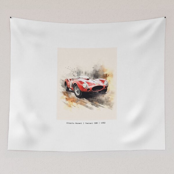 Item preview, Alberto Ascari 1952 Vintage Ferrari 500 F1 Watercolour Painting Print  designed and sold by PicTechNowArt.