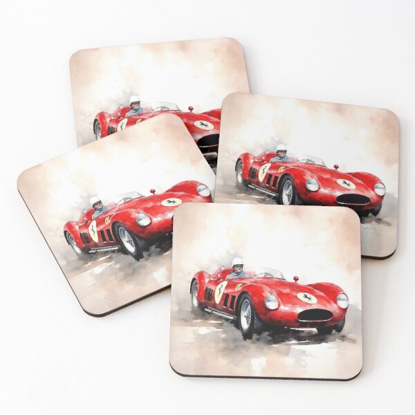 Item preview, Alberto Ascari 1952 Vintage Ferrari 500 F1 Watercolour Painting Print  designed and sold by PicTechNowArt.