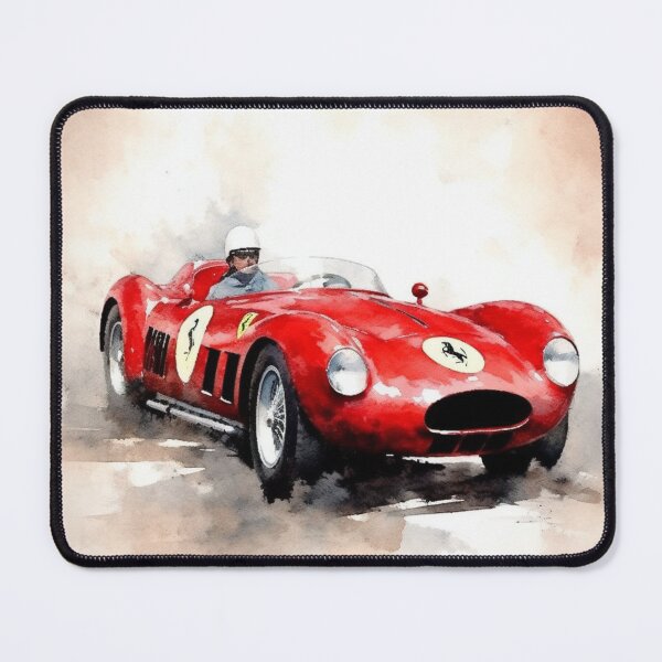Item preview, Alberto Ascari 1952 Vintage Ferrari 500 F1 Watercolour Painting Print designed and sold by PicTechNowArt.