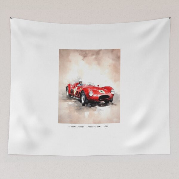 Item preview, Alberto Ascari 1952 Vintage Ferrari 500 F1 Watercolour Painting Print  designed and sold by PicTechNowArt.