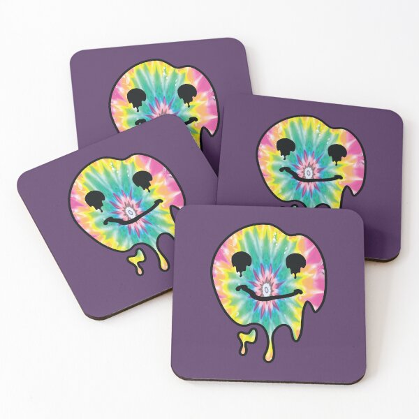 Item preview, Dripping emoticon smiley face with tie dye effect  designed and sold by Donutlovers.