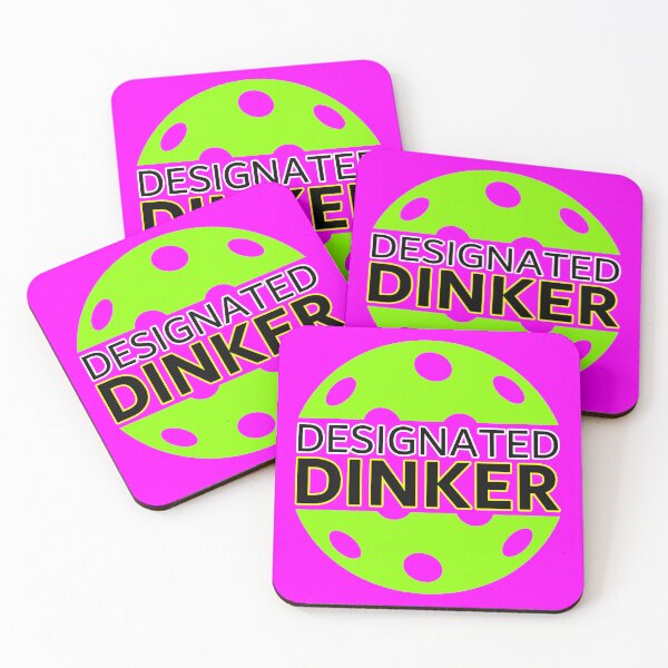 Item preview, Designated DINKer - Funny PICKLEBALL player humor - DINK responsibly - pickleball paddle - I LOVE PICKLEBALL ERNE PINK designed and sold by originalsusie.
