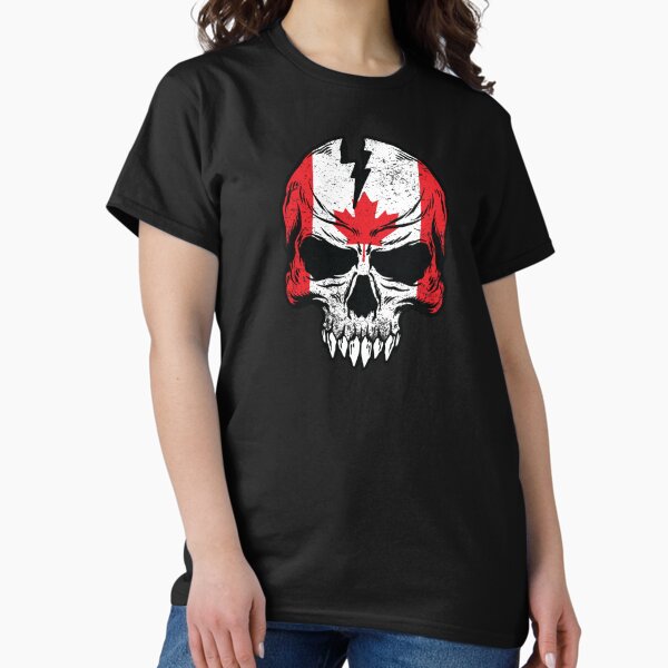 Item preview, Canadian flag on a broken distressed skull face  designed and sold by Donutlovers.