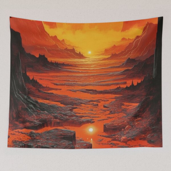 Item preview, Sun Volcano Lava Landscape designed and sold by Synthetic-Dream.