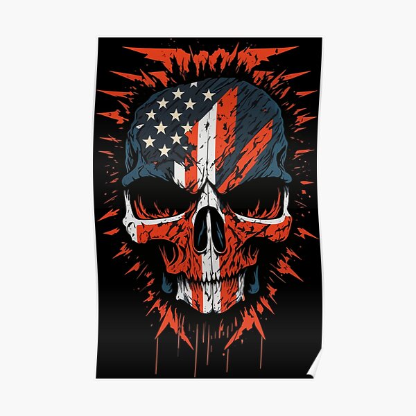 American Flag Punisher Skull - Skull Clothing - Skull Baseball