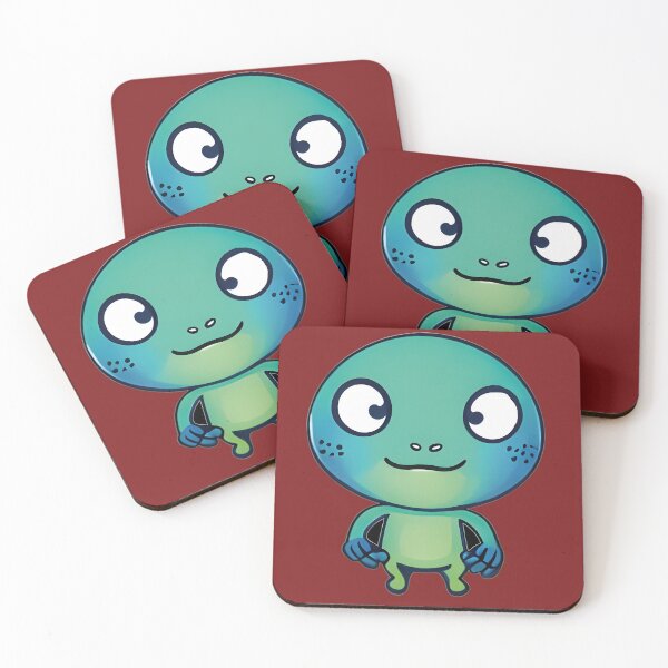 Item preview, Fun green alien design with a friendly face designed and sold by Mementium.