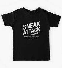 Camiseta para niños Pícaro Sneak Attack analfabetos Barbarians Gaming
