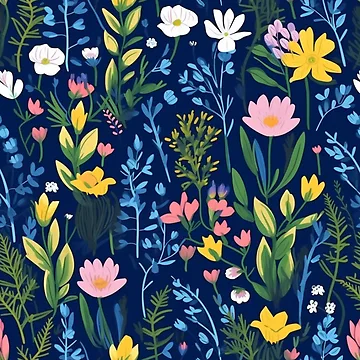 Artwork thumbnail, Wild flowers pattern by florallover444