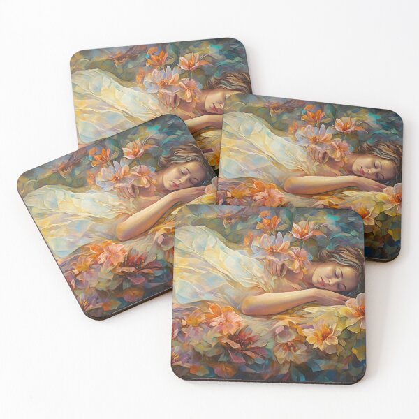 Item preview, Sleeping girl beauty in the garden designed and sold by Red Witch Art.