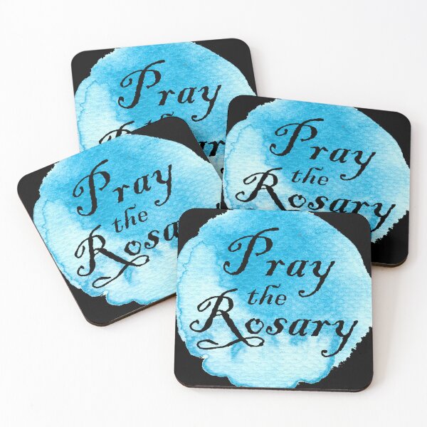 Item preview, Blue Watercolor Pray the Rosary  designed and sold by IceCreamMuseum.