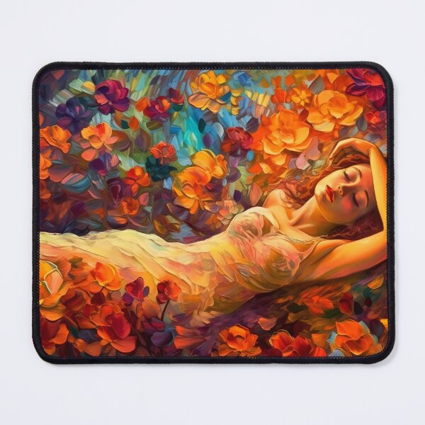 Item preview, Sleeping girl beauty in the flower garden designed and sold by Red Witch Art.