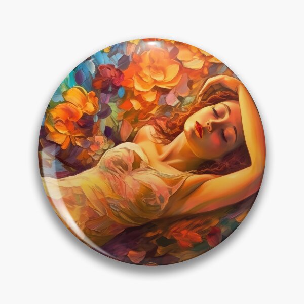 Item preview, Sleeping girl beauty in the flower garden designed and sold by Red Witch Art.