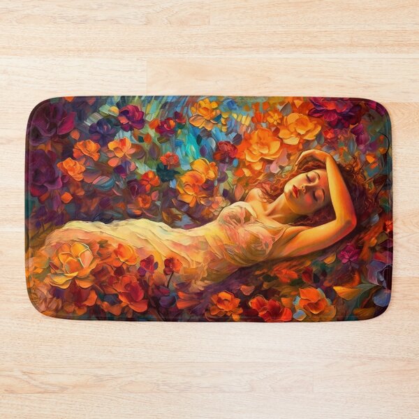 Item preview, Sleeping girl beauty in the flower garden designed and sold by Red Witch Art.