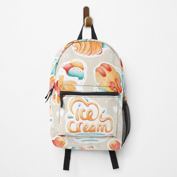 Item preview, The types of ice cream, lettering and desert, Orange and blue in vintage cartoon style designed and sold by xiukab.