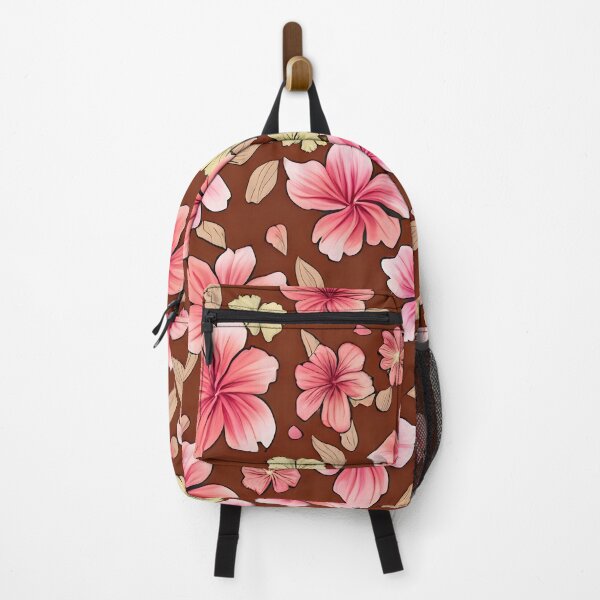 Item preview, #P503: Pink And Yellow Floral On Red Hawaiian Flower Power Pattern designed and sold by FarStarL33.