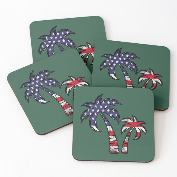 Item preview, Coconut palm tree on grunge american flag  designed and sold by Donutlovers.
