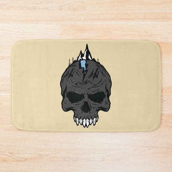 Item preview, High mountains summit peaks on skeleton head  designed and sold by Donutlovers.