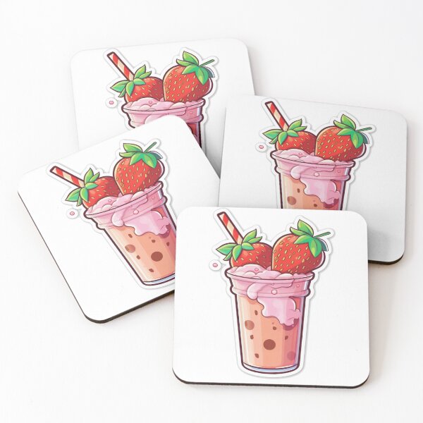 Item preview, Watercolor, Cute Strawberry Smoothies Stickers Sticker designed and sold by SuccessSK.
