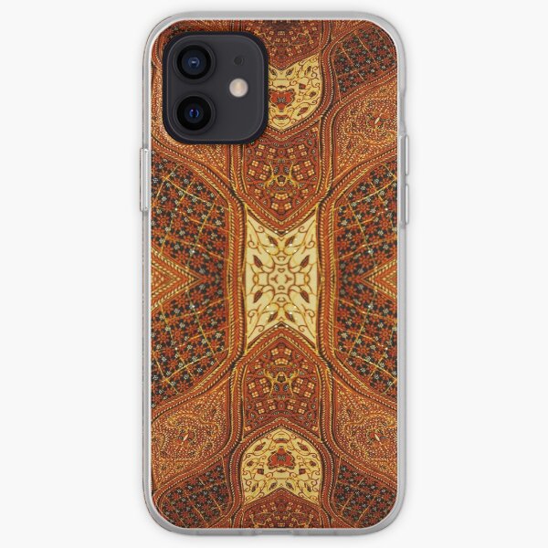 Brown-white pattern with a six-point. iPhone Soft Case