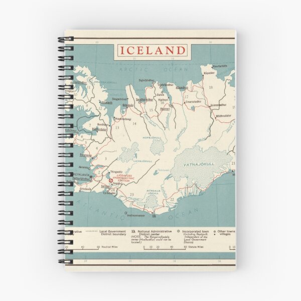 Item preview, Vintage Iceland Map (1958) Old Icelandic Atlas designed and sold by BravuraMedia.