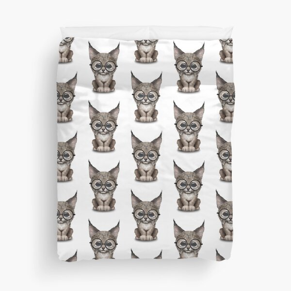 Housse De Couette Mignon Lynx Cub Portant Un Chapeau De Santa Par Jeffbartels Redbubble