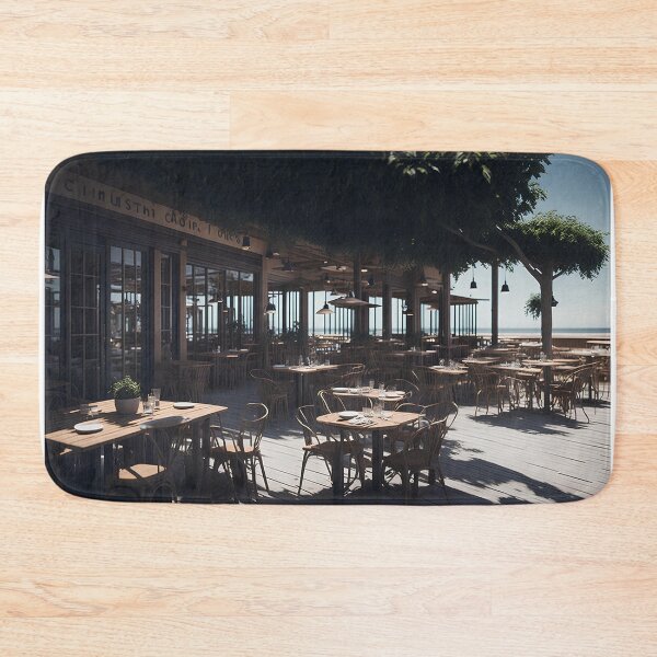 Item preview, "Beachside Bliss: Discovering the Coziest Cafe with Ocean Views" designed and sold by BlareBlare.