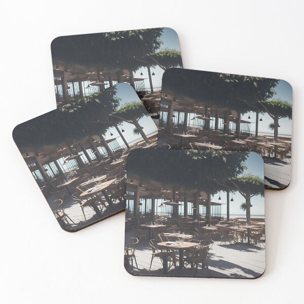 Item preview, "Beachside Bliss: Discovering the Coziest Cafe with Ocean Views" designed and sold by BlareBlare.
