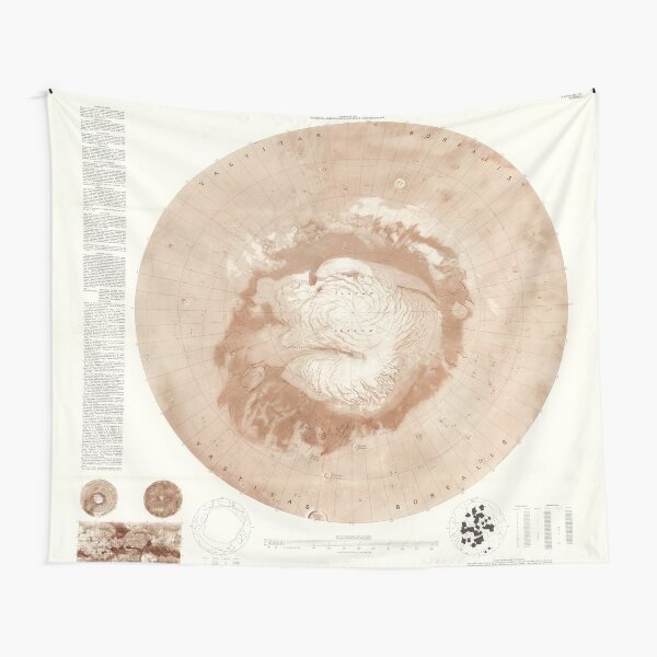 Item preview, Vintage Mars North Pole Topography Map (1977) Mare Boreum Quadrangle Atlas designed and sold by BravuraMedia.