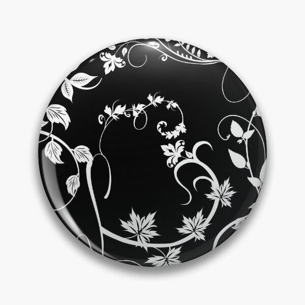 Item preview, White curved flowers on black background designed and sold by LilaStudio.