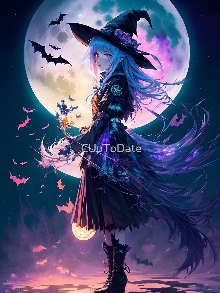 beautiful evil witch, spooky halloween night, anime | Stable Diffusion