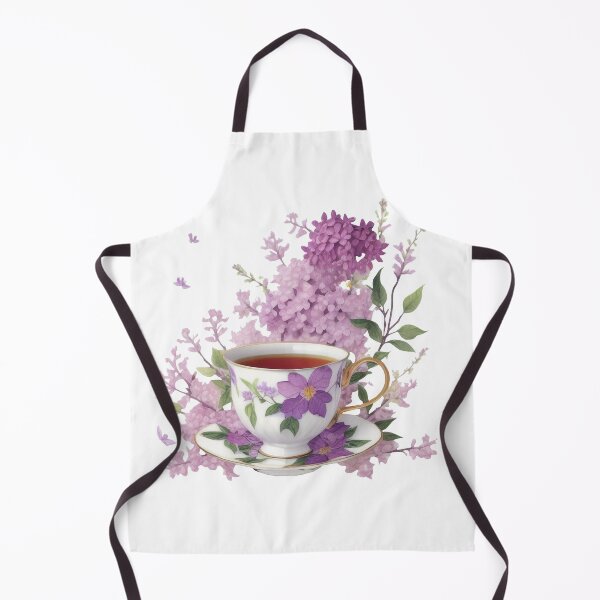 Item preview, cup of tea with lilac flowers on background designed and sold by Harmonysens.