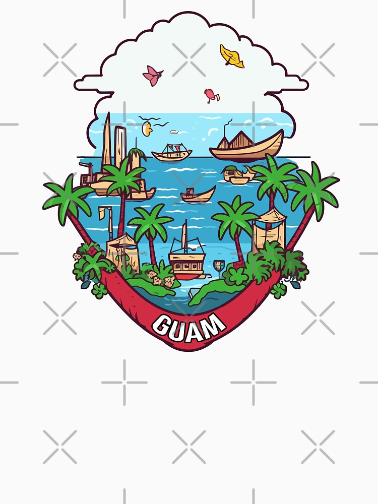 Guam Seal White Red Stripes Baseball Jersey XL