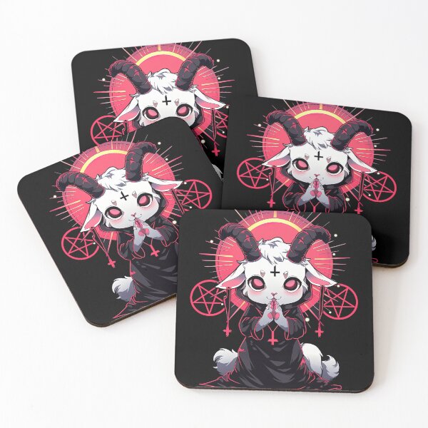 Item preview, Fun Kawaii Satanic Baphomet Baby Goat Goth Girl designed and sold by SpookshowDesign.