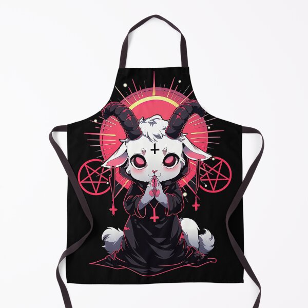 Item preview, Fun Kawaii Satanic Baphomet Baby Goat Goth Girl designed and sold by SpookshowDesign.