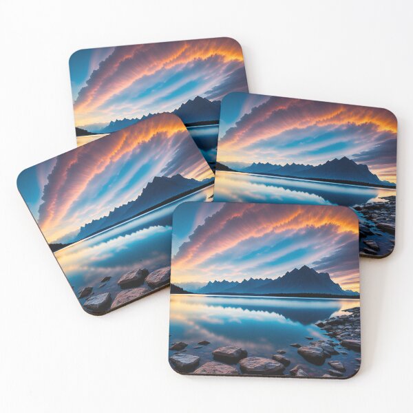 Item preview,  A Majestic View of the Lake, With the Sun's Rays Dancing Across the Surface of the Water, Ai Generated Art designed and sold by AiGens.