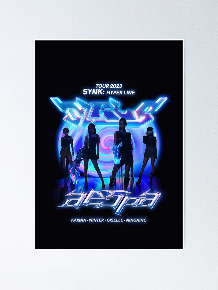 AESPA GIRLS Shirt Live Tour 2023 Synk: Hyper Line Merch KPOP | Poster