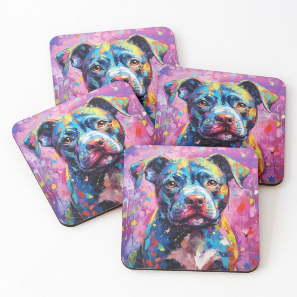 Item preview, Cute Staffy Painting  designed and sold by Nocturne  Paws.