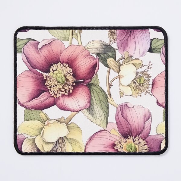 Item preview, Pink and White Hellebore Flowers designed and sold by WinterWifeArt.