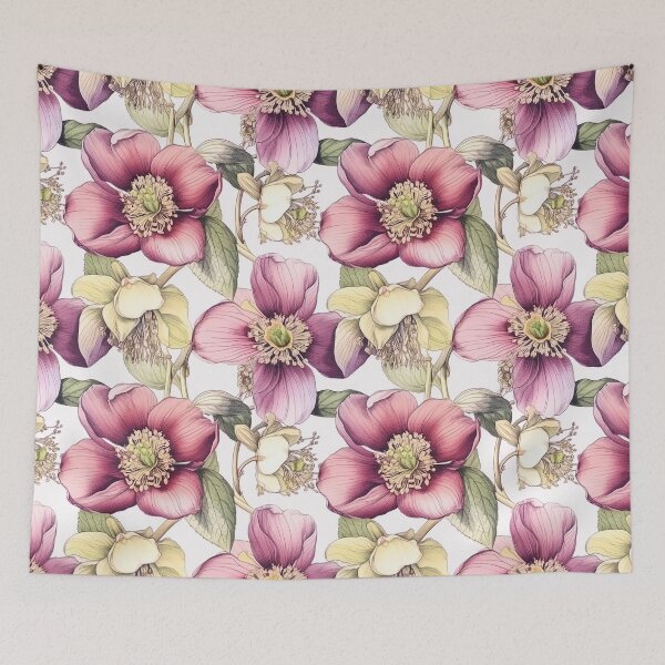 Item preview, Pink and White Hellebore Flowers designed and sold by WinterWifeArt.