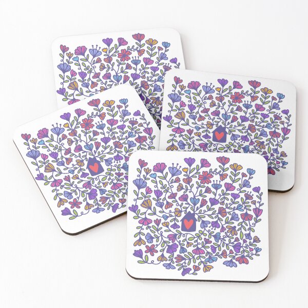 Item preview, House with line art flowers surrounding it designed and sold by Stephanie McRae.