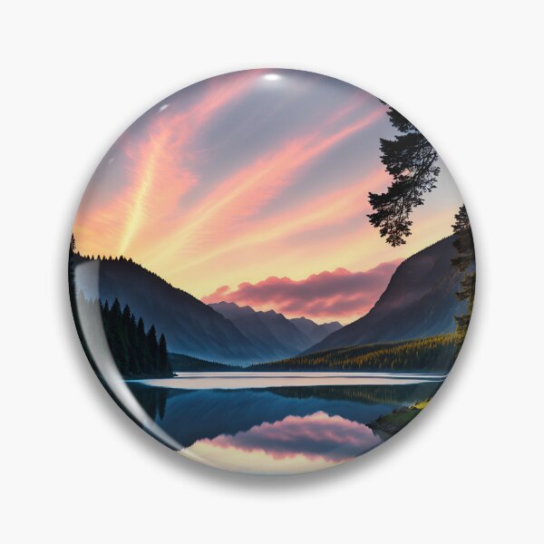 Item preview,  A Serene View of the Lake, With the Sun's Rays Creating a Peaceful Atmosphere, Ai Generated Art designed and sold by AiGens.