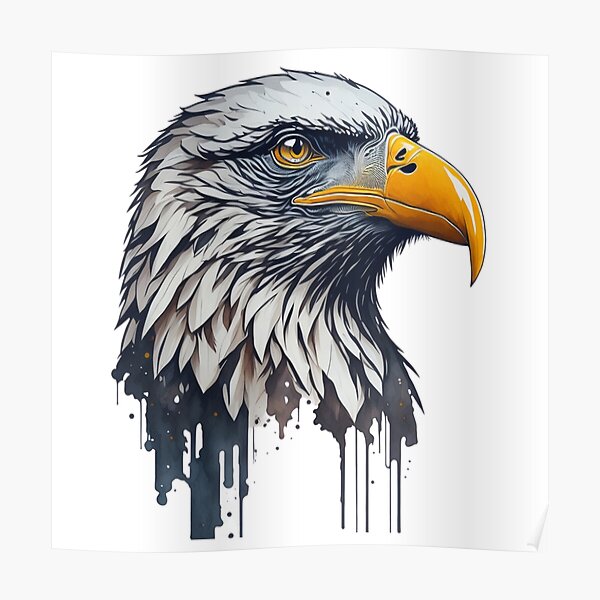 Eagle head. illustration. Eagle head. portrait of a proud eagle on a blue  background. illustration. | CanStock